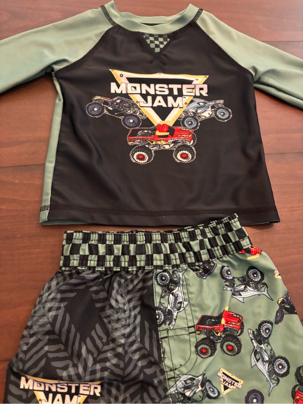 Monster Jam Boys' Rashguard Swim Set size 12 months